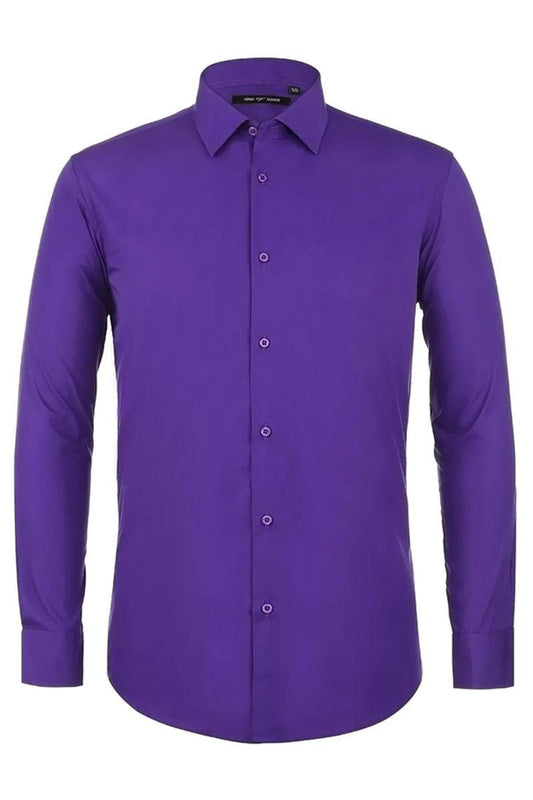 "Elegant Lilac Dress Shirt for Prom or Wedding: Verno Men's Classic Fit Spread Collar"