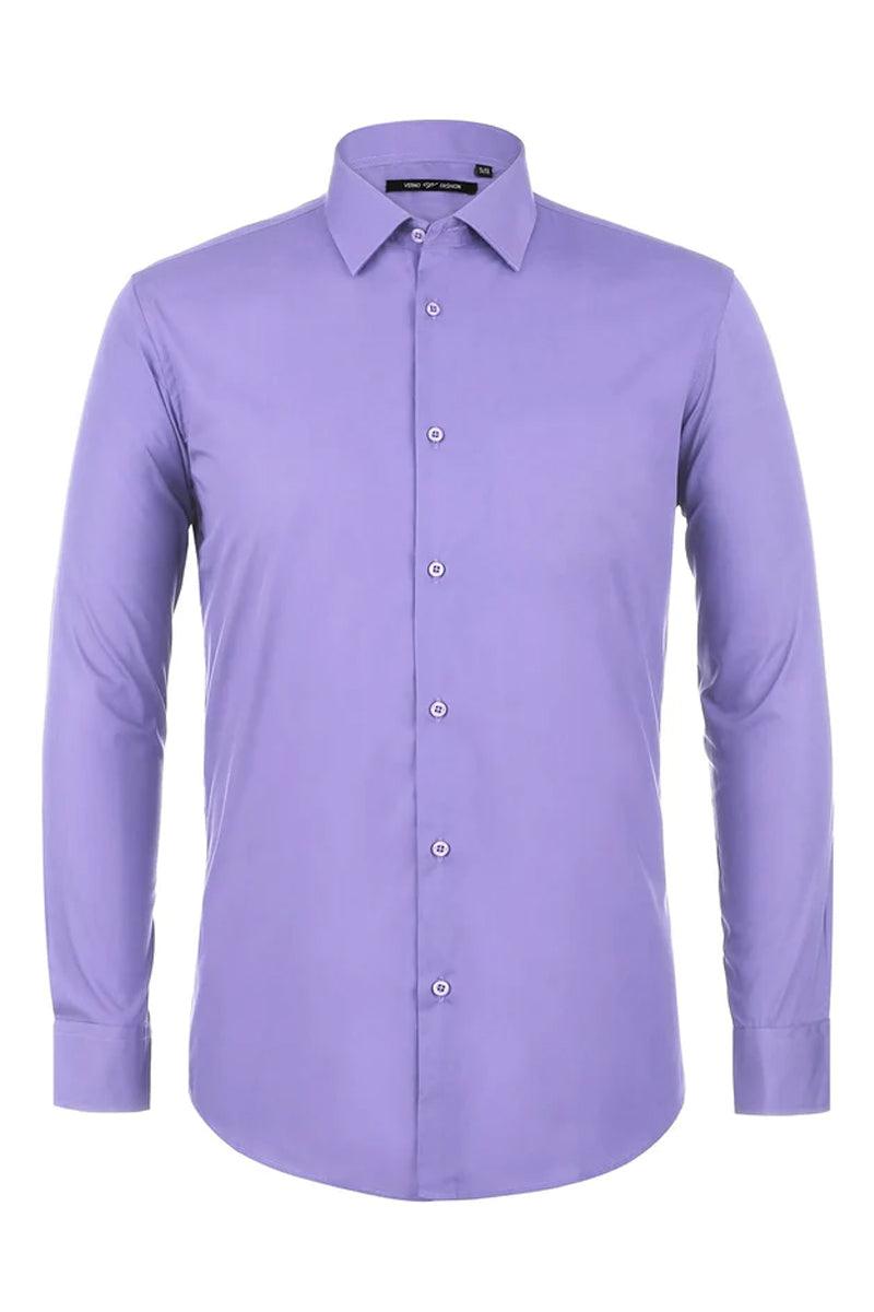"Lavender Tuxedo Shirt: Elevate Your Prom and Wedding Style"