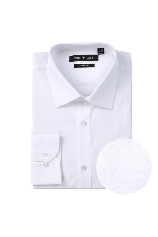 "Elegant White Dress Shirt for Prom and Wedding: Slim Fit, Spread Collar"