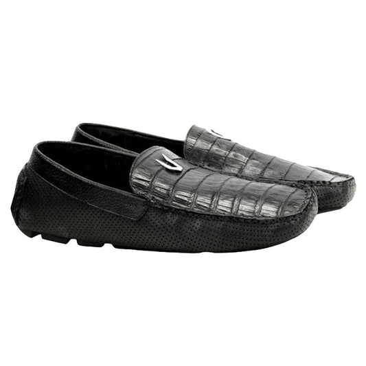 Vestigium Caiman Belly Driving Loafers Black