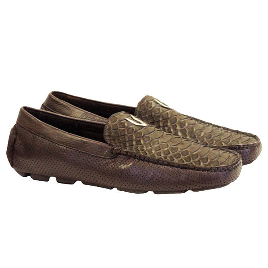 Vestigium Python Driving Loafers Brown Nobuck