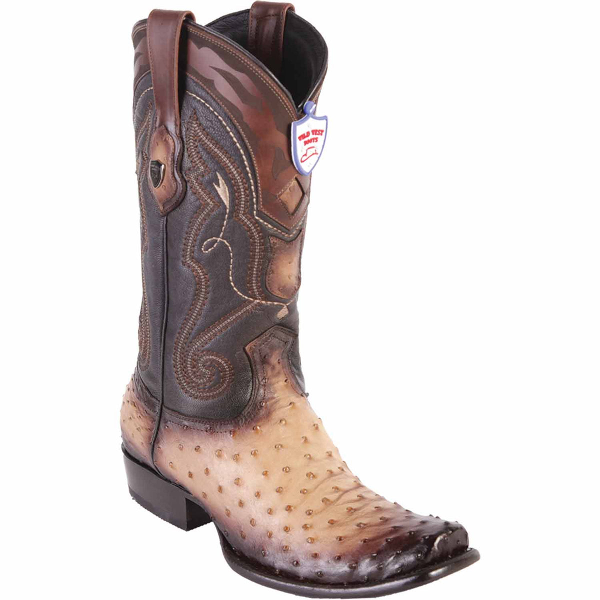 Men's Wild West Ostrich Skin Dubai Toe Boots 27903