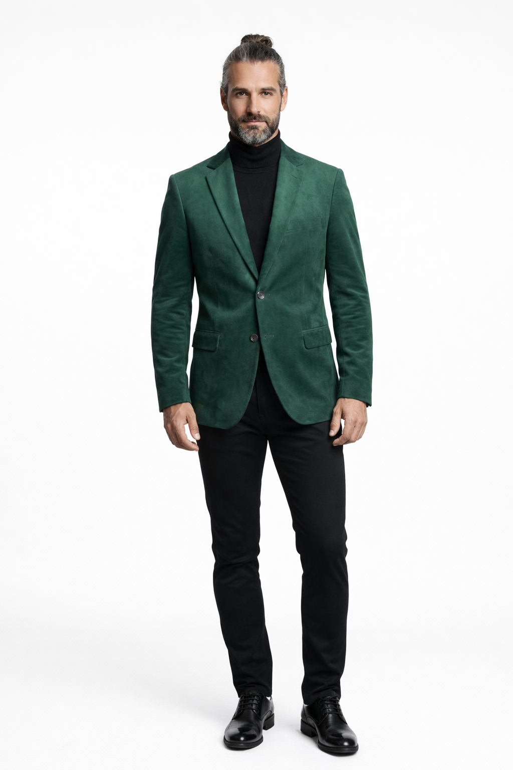 Zacchi Mens Hunter Green Micro Suede Sport Coat